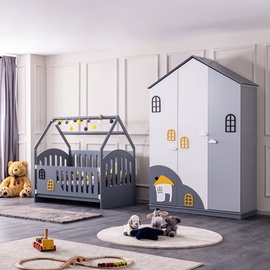 Комплект мебели для спальни Kalune Design Dolce B-3Kd, детская комната, белый/желтый/серый