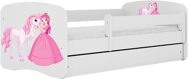 Vaikiška lova viengulė Kocot Kids Babydreams Princess&Horse, balta, 144 x 80 cm