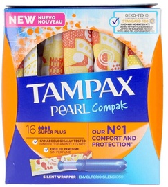 Higiēniskie tamponi Tampax Pearl Compak, Super Plus, 16 gab.