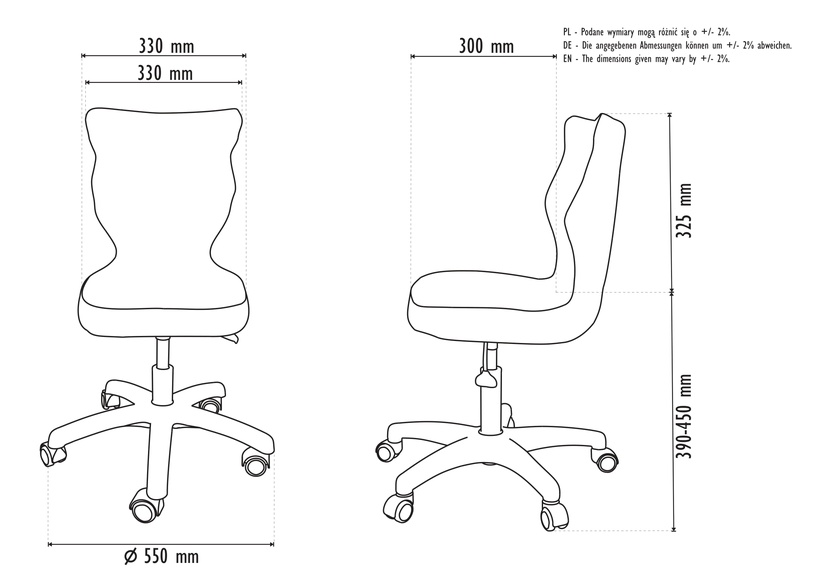 Bērnu krēsls Petit White MT03 Size 3, balta/pelēka, 550 mm x 715 - 775 mm