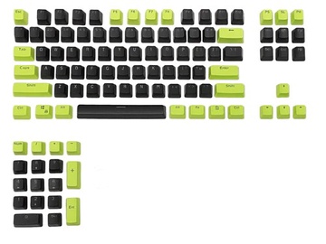 Колпачки клавиш Royal Kludge OEM PBT Keycaps 104 pcs Poison PBT, черный/зеленый