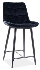 Bāra krēsls Chic H-2 Velvet, matēts, melna, 45 cm x 37 cm x 92 cm