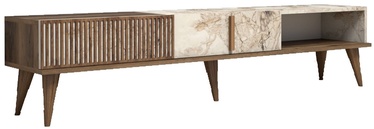 ТВ стол Kalune Design Milan, белый/ореховый, 1800 мм x 350 мм x 400 мм