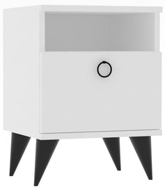 Naktinis staliukas Kalune Design Barlo 835PUQ2701, baltas, 36.8 x 40 cm x 55 cm