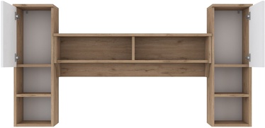 Настенная полка Kalune Design AF103 2622 543WRN2905, белый/ореховый, 178 см x 22 см x 90 см