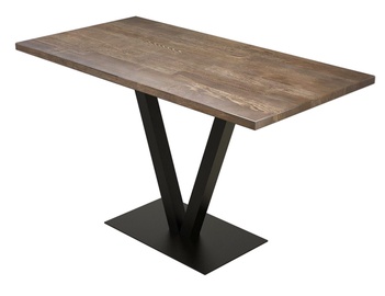 Pusdienu galds Kalune Design Sun, melna/valriekstu, 66 cm x 130 cm x 77 cm