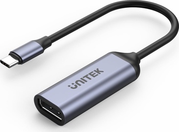 Adapteris Unitek USB-C - DisplayPort 1.4 8K@60Hz USB-C male, Displayport 1.4 female, 0.15 m, pelēka