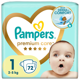 Подгузники Pampers Premium Care, 1 размер, 2 - 5 кг, 72 шт.