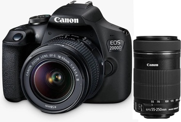 Veidrodinis fotoaparatas Canon EOS 2000D + EF-S 18-55mm III + EF-S 55-250mm IS STM