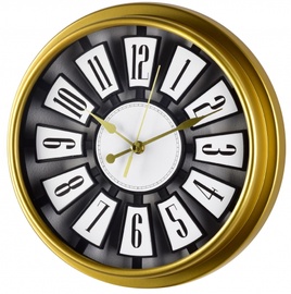 Настенные кварцевые часы Mondex 30-045-3, золотой, пластик, 30 см x 30 см, 30 см