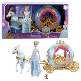 Lelle - pasaku tēls Mattel Disney Princess Carriage Cinderella HLX35, 29 cm