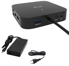 Jungčių stotelė i-Tec USB-C HDMI DP Docking Station Power Delivery, juoda