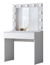Kosmetinis staliukas Kalune Design BJ120 - 2916, baltas, 45 cm x 90 cm x 148 cm, su veidrodžiu