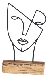 Декоративный сувенир Mioli Decor Mask, черный/дерево, 17 см x 3.5 см x 30 см