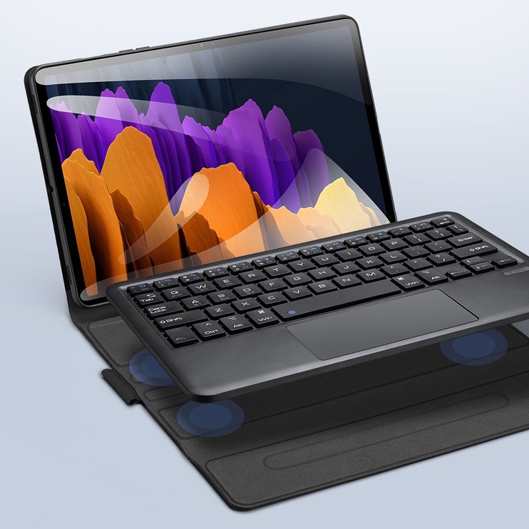 Klaviatūra Dux Ducis Touchpad Keyboard Case for Galaxy Tab S7 EN, melna, bezvadu