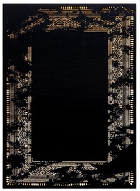 Paklāja celiņš Hakano Mosse Frame 2, zelta/melna, 250 cm x 60 cm