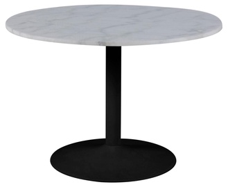 Pusdienu galds Actona Tarifa Guangxi, balta/melna, 1100 mm x 1100 mm x 750 mm