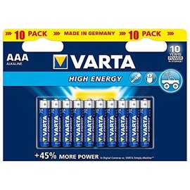 Baterijas Varta High Energy, AAA, 1.5 V, 10 gab.