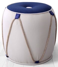 Пуф Hanah Home Fora v2, синий/белый, 42 см x 42 см x 44 см