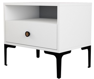 Naktinis staliukas Kalune Design Lizbon 535, baltas, 40 x 56 cm x 50.8 cm