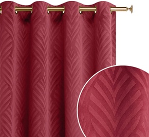 Nakts aizkari Room99 Leafly, zelta/bordo, 140 cm x 280 cm