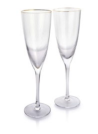 Šampanieša glāžu komplekts AffekDesign Mada Gold, stikls, 0.3 l, 2 gab.