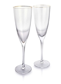 Šampuseklaaside komplekt AffekDesign Mada Gold, klaas, 0.3 l, 2 tk