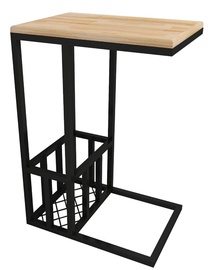 Журнальный столик Kalune Design Prag, коричневый/черный, 300 мм x 450 мм x 620 мм