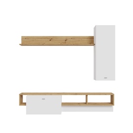 Sekcija Domoletti AGMM022R-C979, balta/koka, 225 cm x 44.8 cm x 206 cm