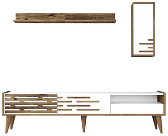 Sektsioonkapp Kalune Design Valensiya 845HCT5343, valge/pähklipuu, 45 cm x 180 cm x 35 cm