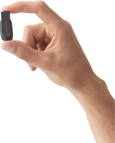 USB zibatmiņa SanDisk Cruzer Blade, melna/sarkana, 16 GB