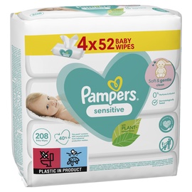 Niisked salvrätikud Pampers Baby Sensitive, 208 tk