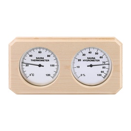Термометр для сауны с измерителем влажности Flammifera AP-003BW, коричневый