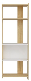 Plaukts Kalune Design Abis Wide, balta/ozola, 26.8 cm x 58.6 cm x 165 cm