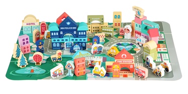 Koka klucīši EcoToys Wooden Blocks MSP1379, 121 gab.