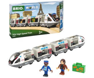 Rotaļlietu ātrgaitas vilciens Brio Trains of the World TGV High-Speed Train 36087, pelēka