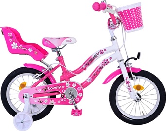 Vaikiškas dviratis, miesto Volare Lovely, baltas/rožinis, 14"