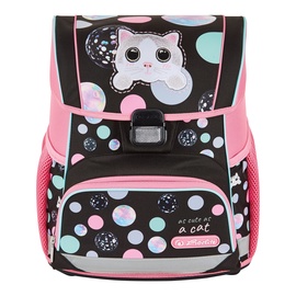 Школьный рюкзак Herlitz Cute Cat, черный/розовый