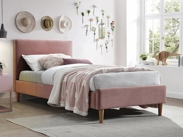 Кровать Acoma Velvet, 90 x 200 cm, розовый, с решеткой