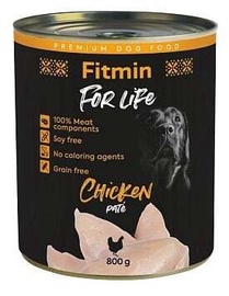 Mitrā barība (konservi) suņiem Fitmin For Life Chicken Pate, vistas gaļa, 0.8 kg