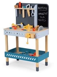 Bērnu darbarīku komplekts EcoToys Wooden Tools Set, daudzkrāsaina