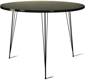 Pusdienu galds Kalune Design Sandalf Royal, melna, 90 cm x 90 cm x 75 cm