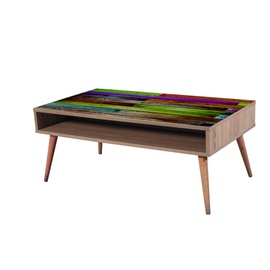 Журнальный столик Kalune Design Viva 726, коричневый/многоцветный, 60 см x 110 см x 45 см