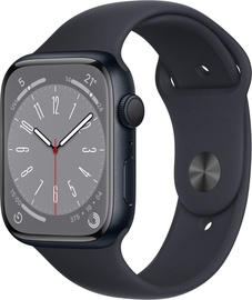 Viedais pulkstenis Apple Watch Series 8 GPS 45mm Aluminum LT, melna