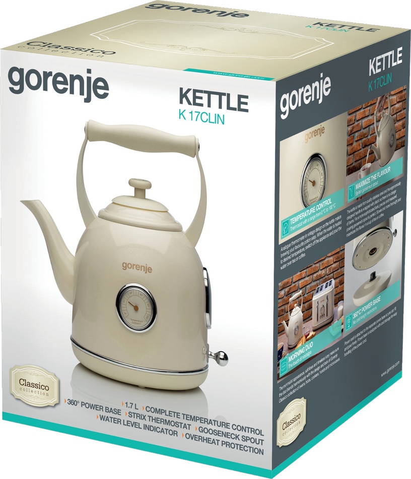 Elektriline veekeetja Gorenje K17CLIN, 1.7 l, beež