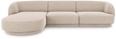 Stūra dīvāns Micadoni Home Miley Chenille 4 Seats, gaiši brūna, kreisais, 259 x 155 cm x 74 cm