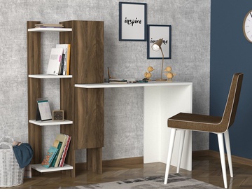 Стол Kalune Design Gina, белый/ореховый