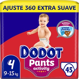 Autiņbiksītes Dodot Pants Activity, 4 izmērs, 9 - 15 kg, 45 gab.