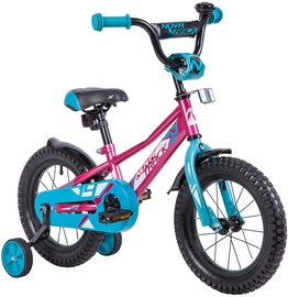 Vaikiškas dviratis Novatrack Valiant 14, mėlynas/rožinis, 14"