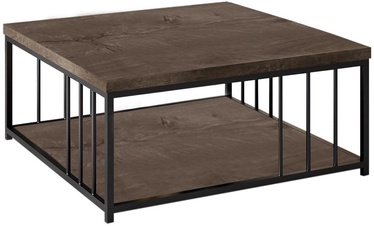 Журнальный столик Kalune Design Zenn, черный/ореховый, 90 см x 90 см x 40 см